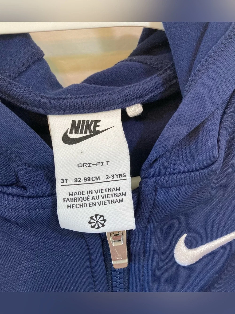 Nike Kids Hooded FZ Propus Taping Tracksuit Sz 3T Navy Dri-Fit Jogging Set
